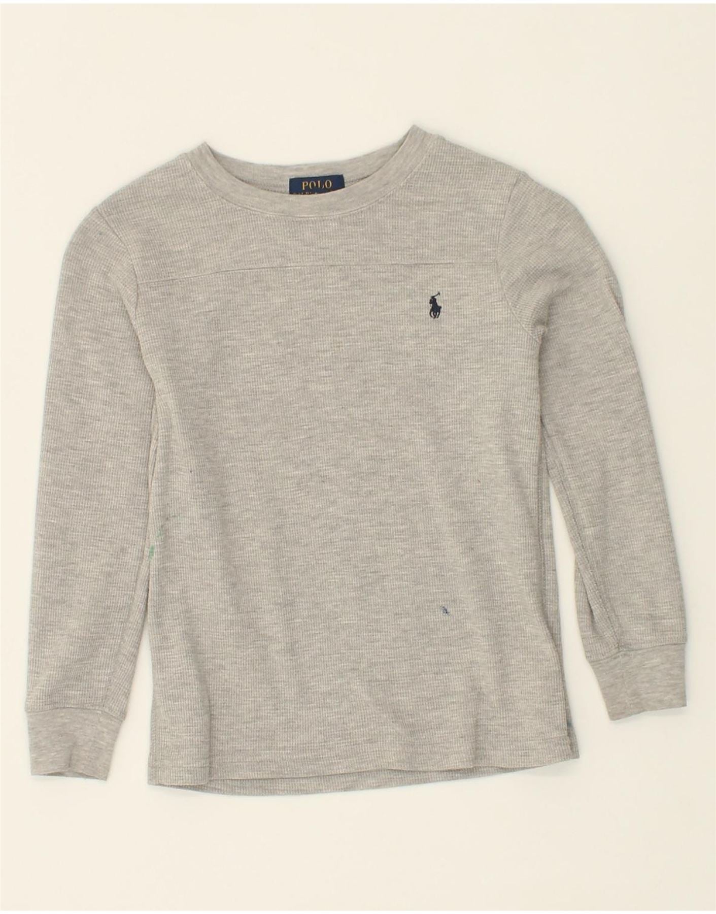 POLO RALPH LAUREN Jongens Top Lange Mouw 5-6 Jaar Grijs Katoen