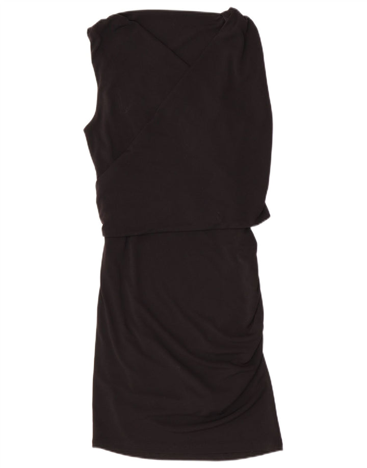 Zara Womens Sleeveless Sheath Dress UK 6 XS Black Polyester