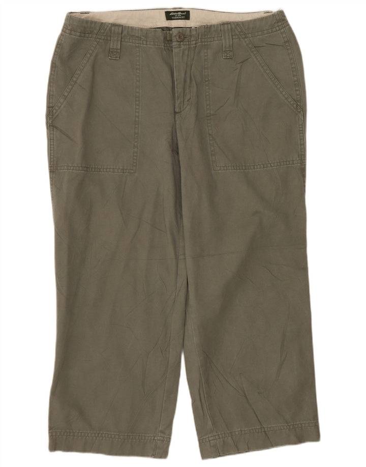 EDDIE BAUER Womens Vashon Fit Capri Trousers US 8 Medium W32 L22 Khaki