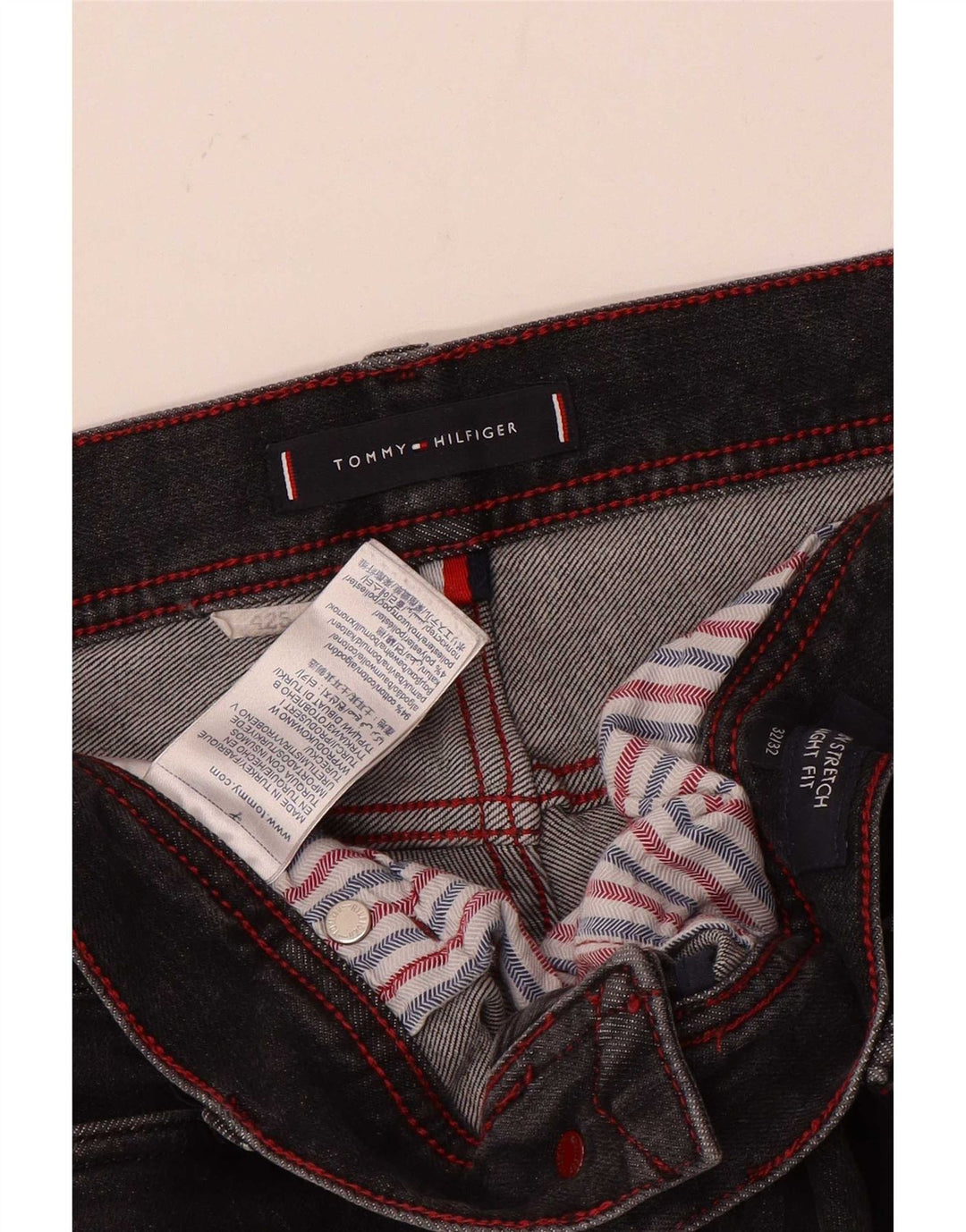 Tommy Hilfiger Mens Straight Jeans W32 L29 Grey Cotton
