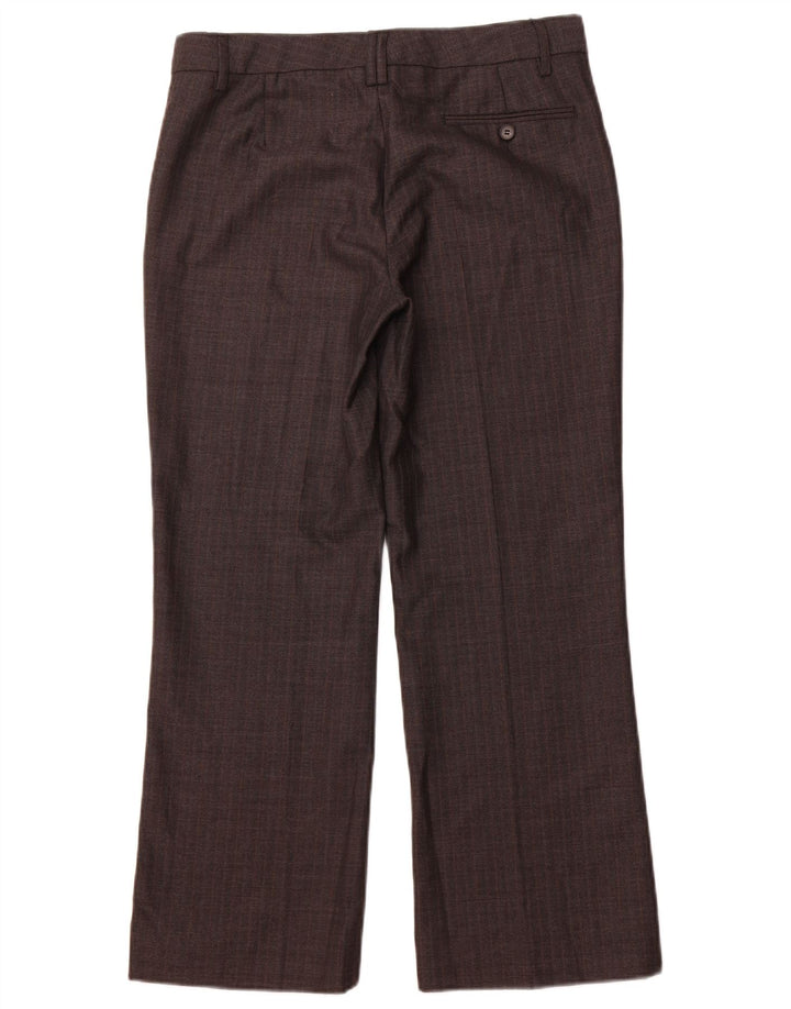 ZARA Womens Straight Chino Trousers EU 40 Medium W30 L28 Grey Herringbone