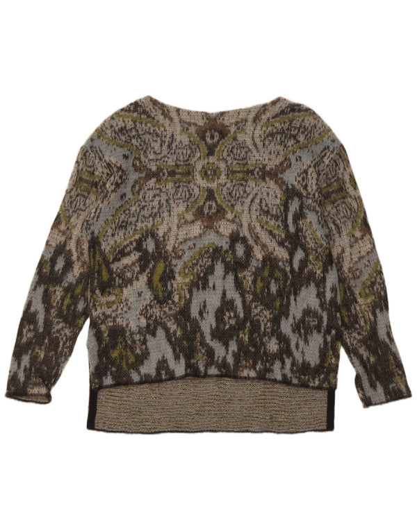 Marccain Womens Boat Neck Jumper Sweater US 3 XS Multicoloured Tie Dye