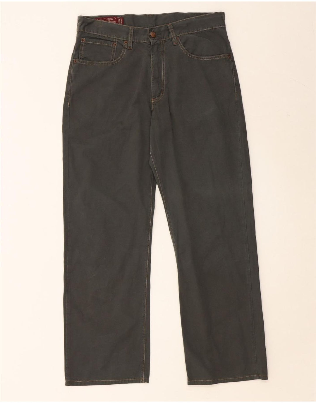 MARLBORO CLASSICS Mens Straight Casual Trousers W32 L28 Green Cotton