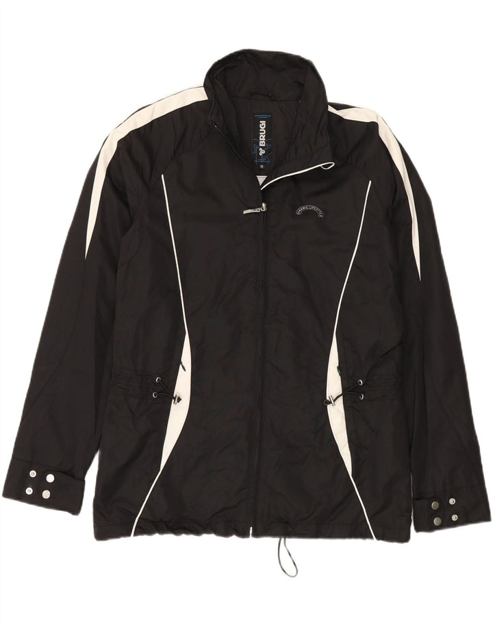 Brugi Mens Rain Jacket UK 38 Medium Black Colourblock Polyamide
