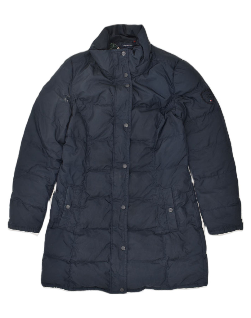 TOMMY HILFIGER Womens Padded Coat UK 12 Medium Navy Blue Polyester | Vintage Tommy Hilfiger | Thrift | Second-Hand Tommy Hilfiger | Used Clothing | Messina Hembry 