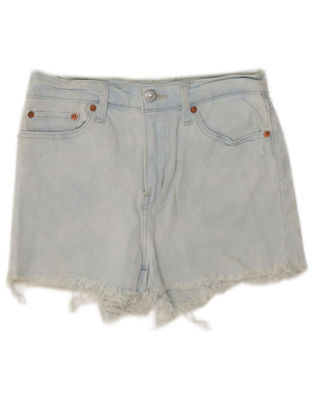 Levi's Womens High Waist Denim Shorts W27 Small Blue Cotton