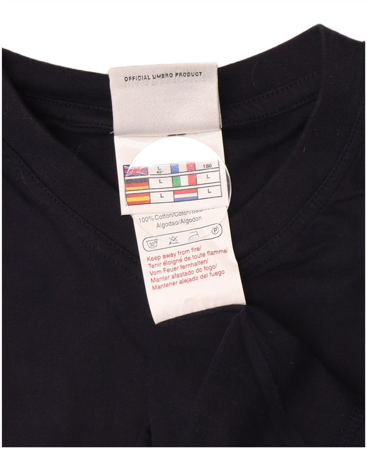 Umbro Mens T-Shirt Top Large Navy Blue Cotton