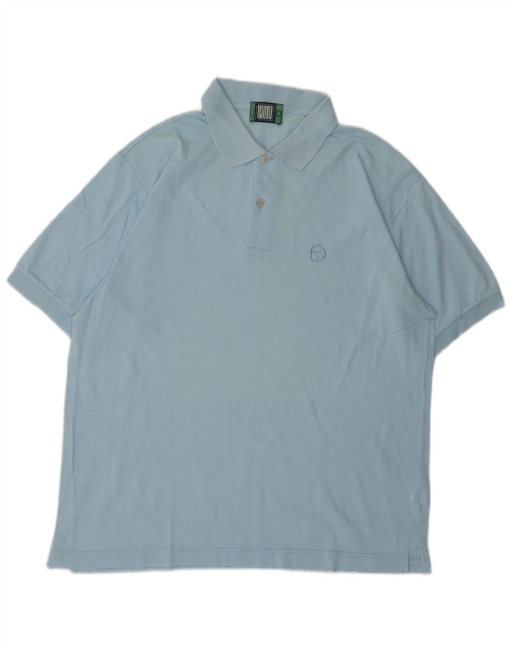 Sergio Tacchini Mens Polo Shirt IT 50 Medium Blue Cotton