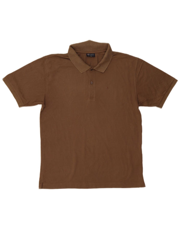Champion Mens Polo Shirt Medium Brown Cotton