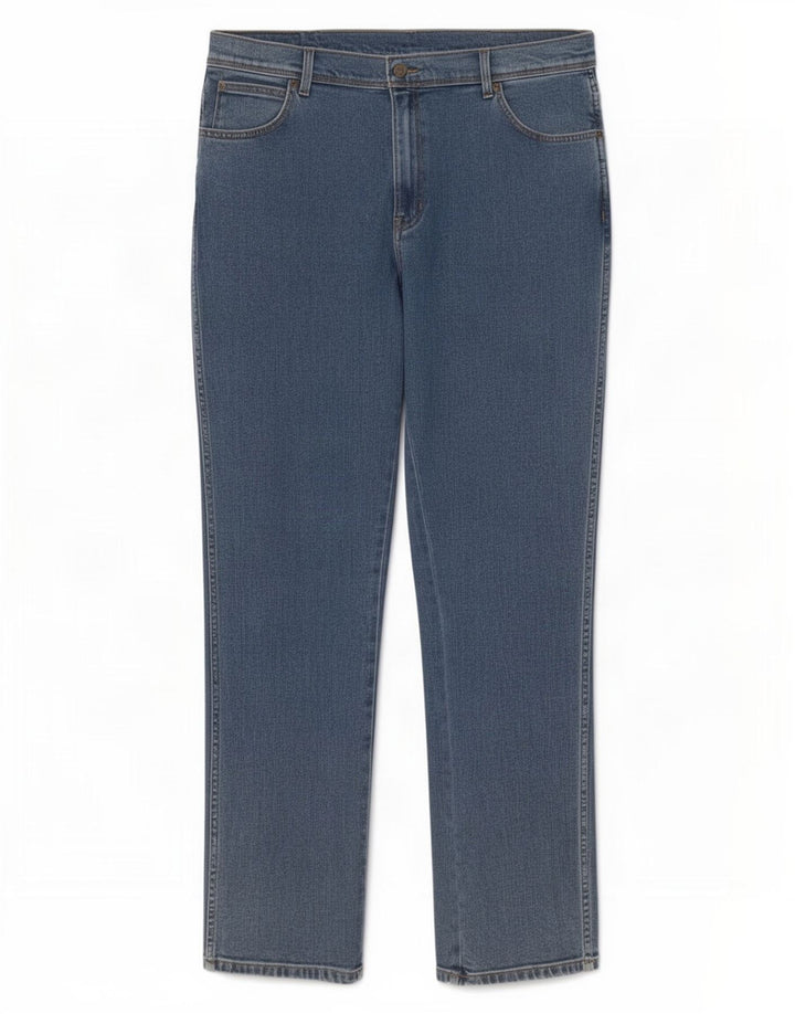 Wrangler Mens Regular Fit Straight Jeans W38 L34 Blue Cotton