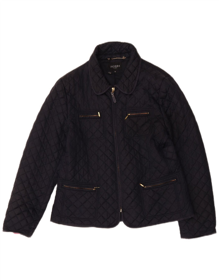 Hobbs Womens Quilted Jacket UK 14 Large Black Nylon