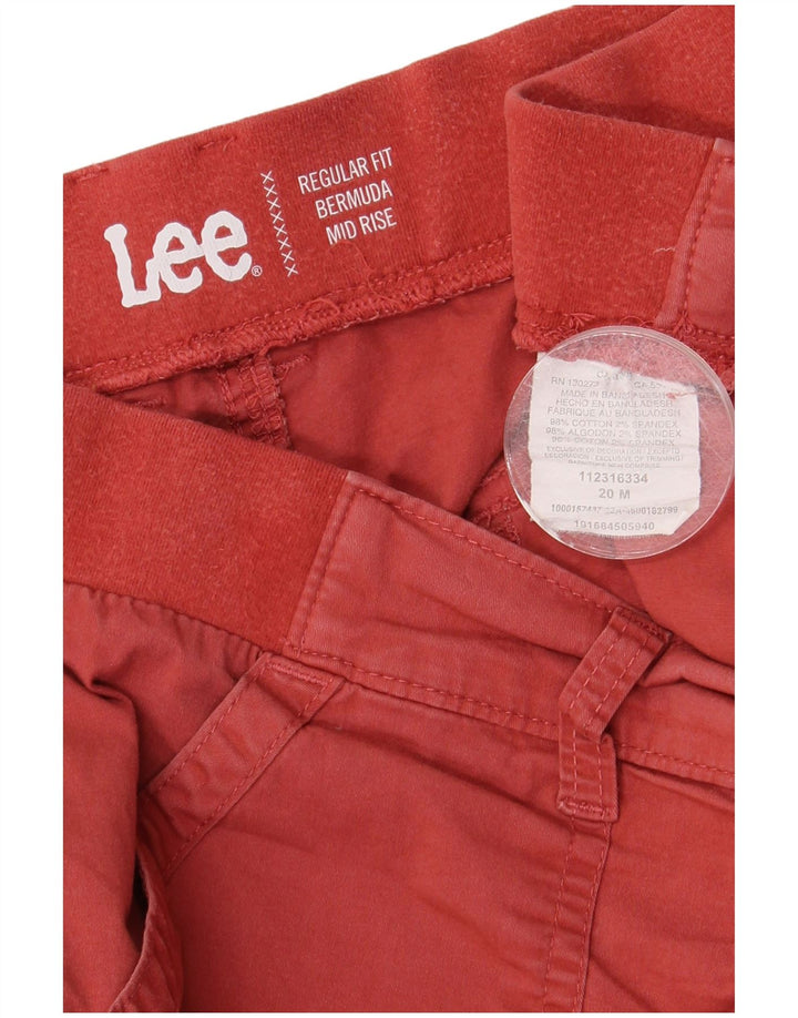 Lee Womens Mid Rise Regular Fit Bermuda Shorts US 20 3XL W40 Red Cotton