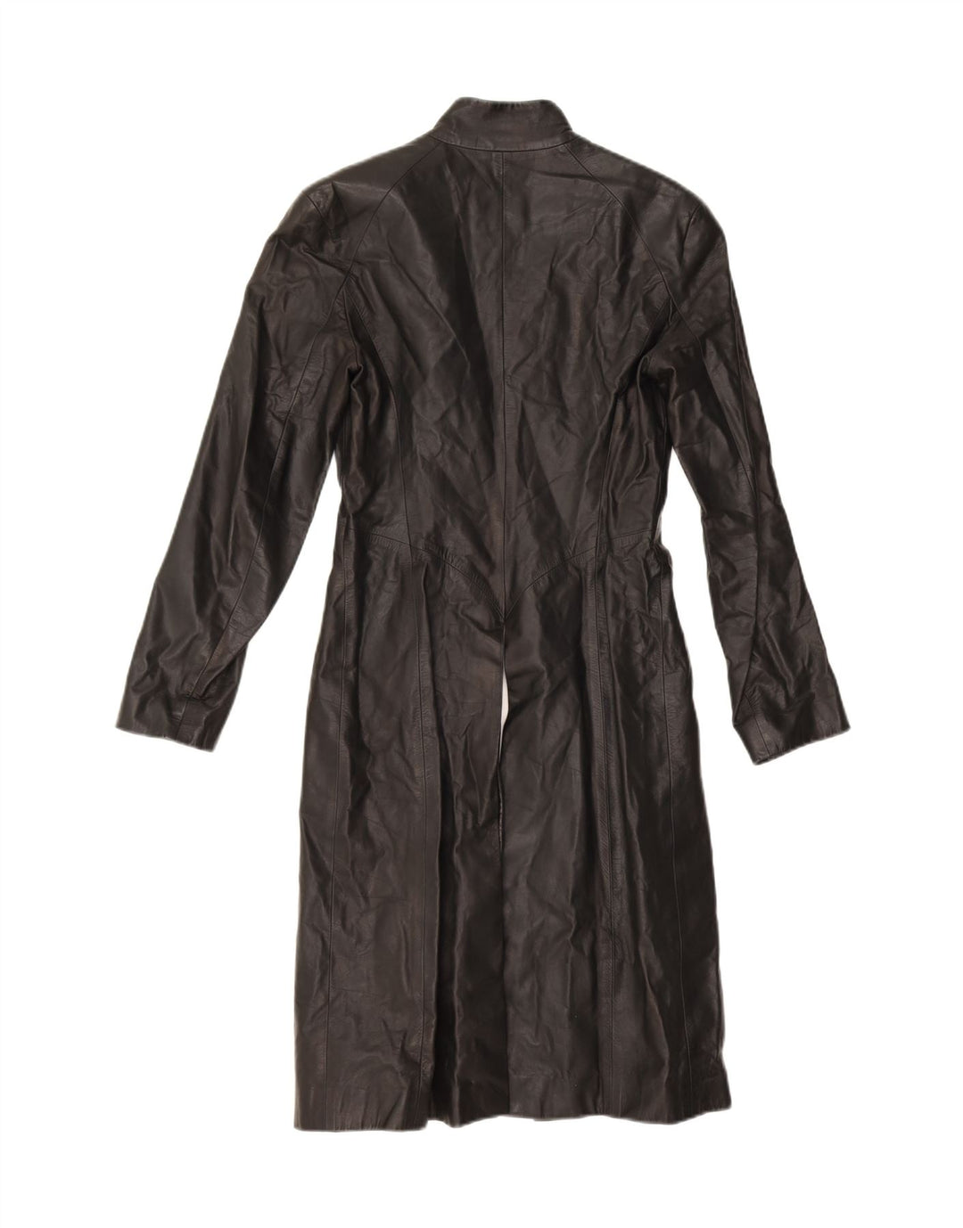 Plein Sud Womens Leather Coat EU 38 Medium Black Leather