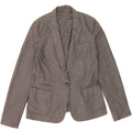 MASSIMO DUTTI Womens 1 Button Blazer Jacket EU 42 Large Grey Polyester Vintage Massimo Dutti and Second-Hand Massimo Dutti from Messina Hembry 