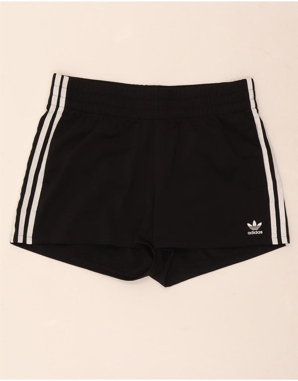 Adidas Womens Sport Shorts UK 14 Medium Black Polyester