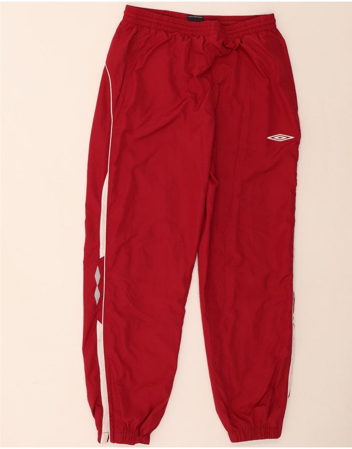 Umbro Mens Tracksuit Trousers Joggers Large  Red Colourblock Polyester