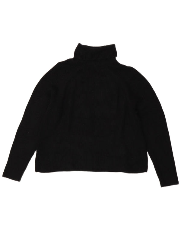 Marks & Spencer Womens Roll Neck Jumper Sweater UK 16 Large Black Viscose