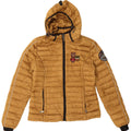 Napapijri Womens Hooded Padded Jacket UK 10 Small Gold Polyester