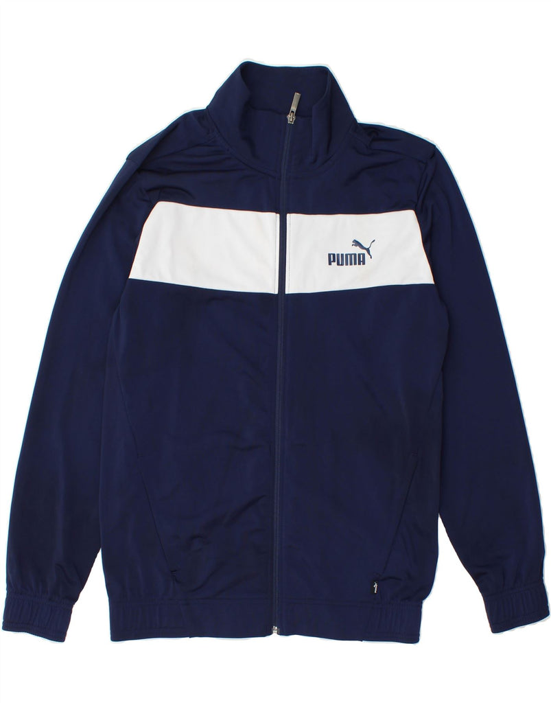PUMA Mens Tracksuit Top Jacket Small Navy Blue Colourblock Polyester Vintage Puma and Second-Hand Puma from Messina Hembry 