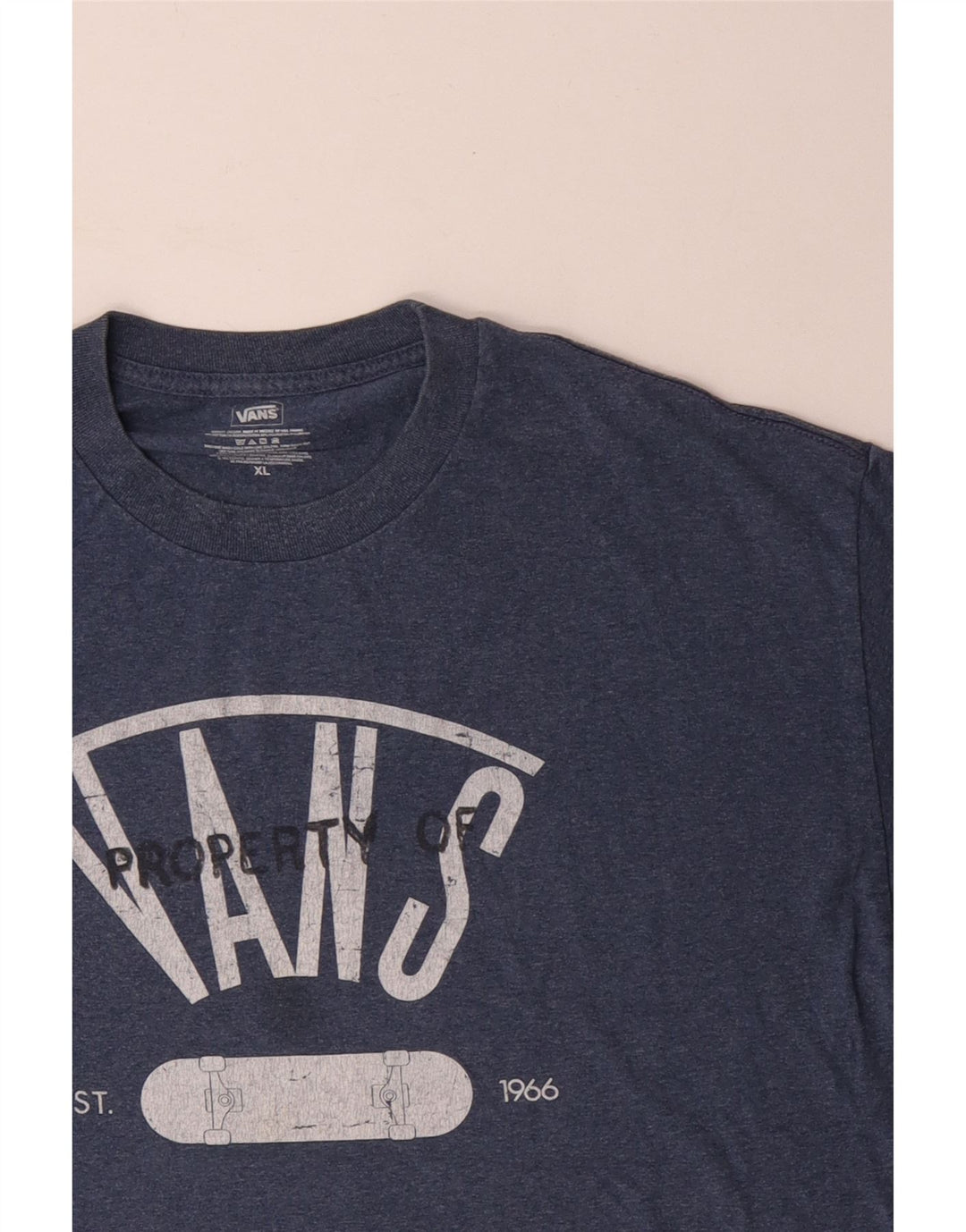 Vans Mens Graphic T-Shirt Top XL Navy Blue Cotton