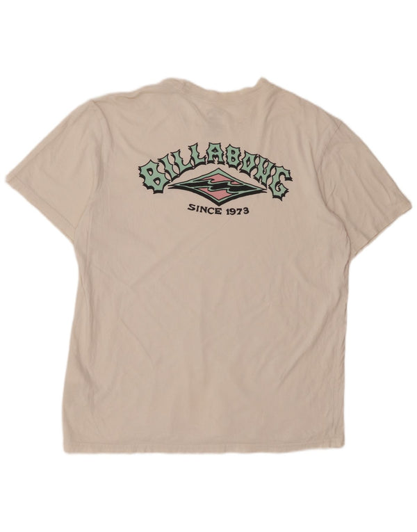 Billabong Mens Graphic T-Shirt Top Large White Cotton