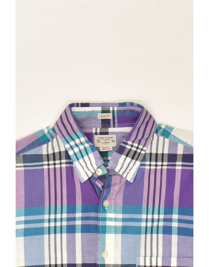 J. CREW Mens Tailored Fit Slim Fit Shirt Medium Purple Check Cotton | Vintage J. Crew | Thrift | Second-Hand J. Crew | Used Clothing | Messina Hembry 