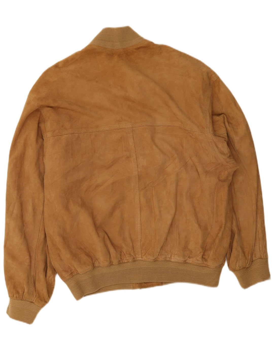 Vintage Mens Suede Bomber Jacket IT 48 Medium Beige Suede