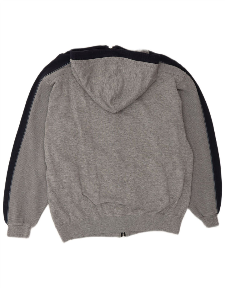 Champion Mens Zip Hoodie Sweater Medium Grey Colourblock Cotton
