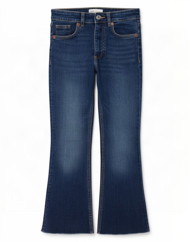 Zara Womens Flared Jeans EU 34 2XS W24 L25 Blue