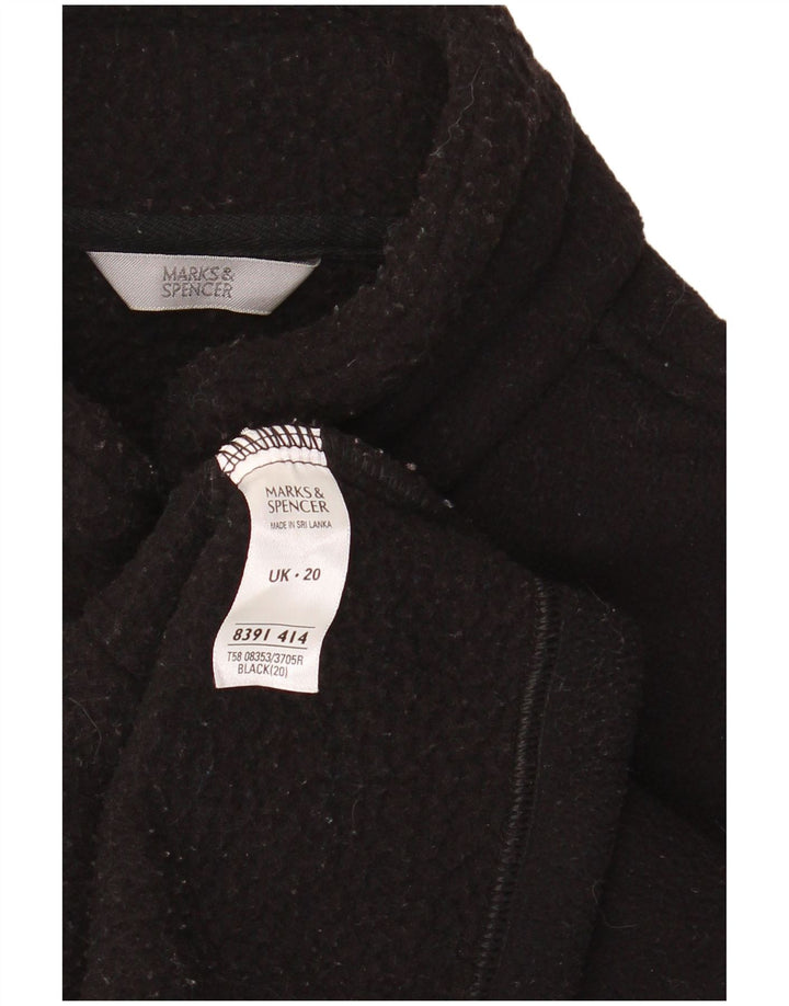 Marks & Spencer Womens Oversized Duffle Coat UK 20 2XL Black Polyester