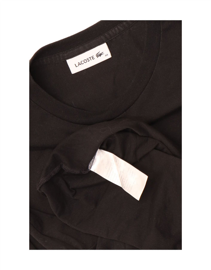 Lacoste Womens T-Shirt Top Size 40 Medium Black Cotton
