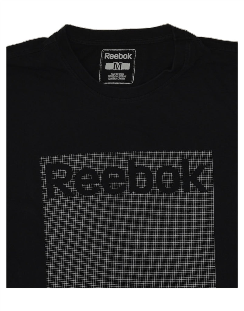 REEBOK Mens Graphic T-Shirt Top Medium Black Cotton | Vintage Reebok | Thrift | Second-Hand Reebok | Used Clothing | Messina Hembry 