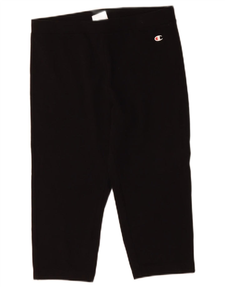 Champion Womens Bermuda Sport Shorts UK 14 Medium Black Cotton