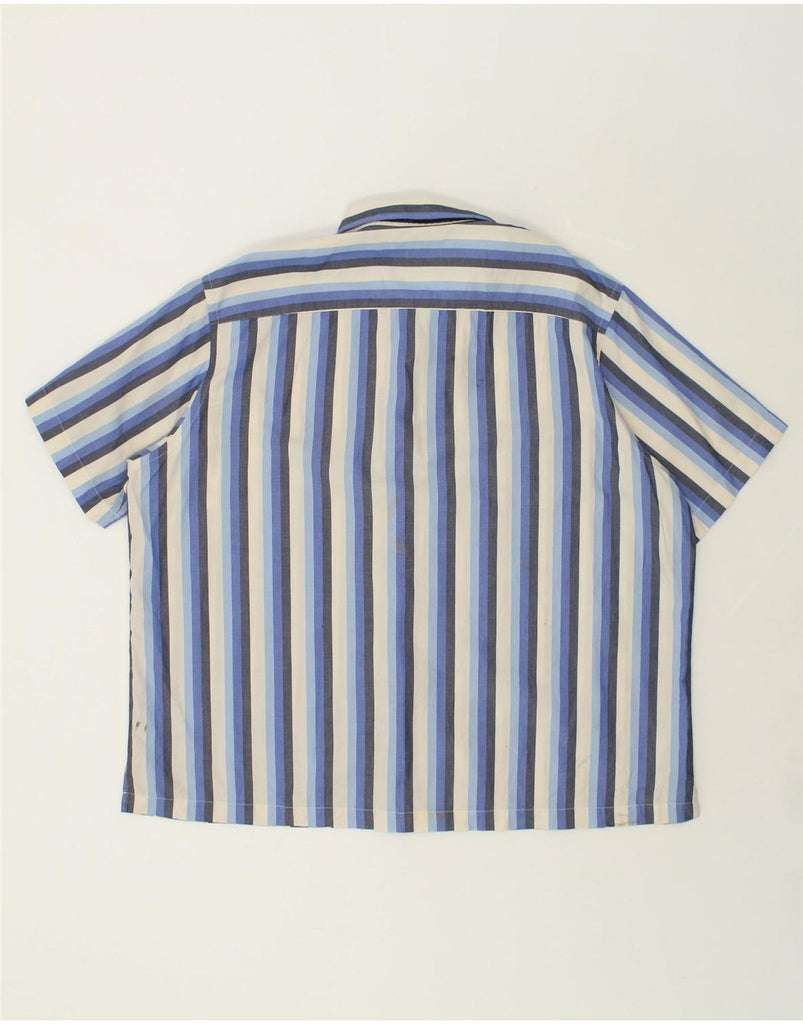 NAUTICA Mens Short Sleeve Shirt 2XL Blue Striped Cotton | Vintage Nautica | Thrift | Second-Hand Nautica | Used Clothing | Messina Hembry 