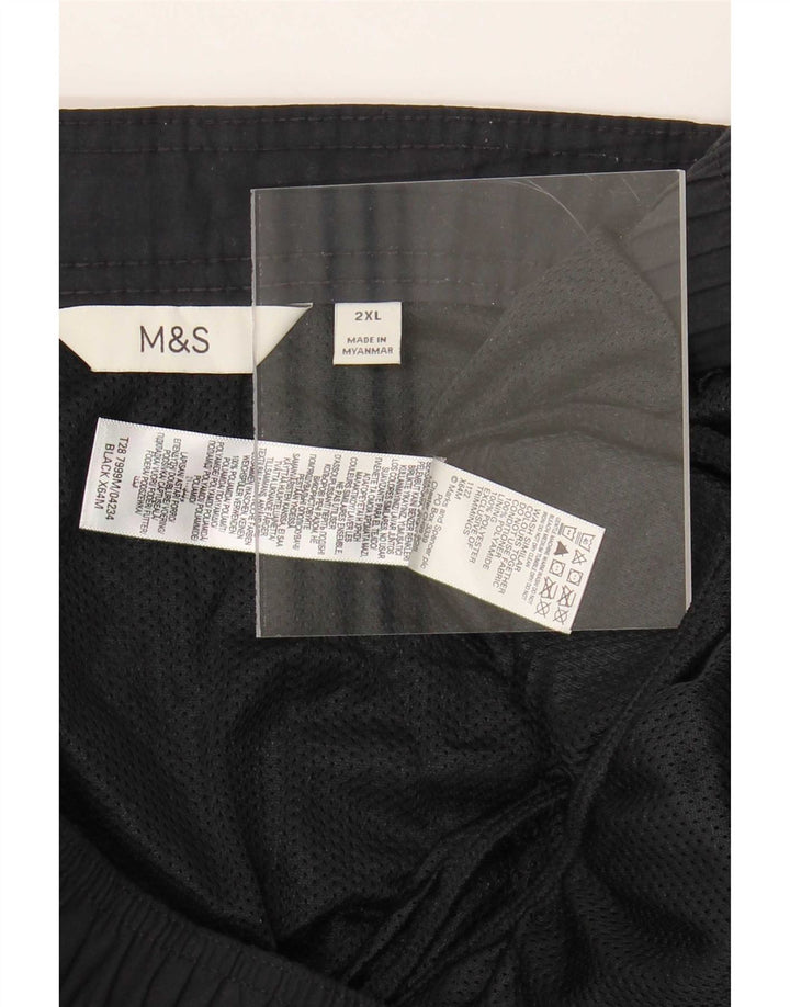Marks & Spencer Mens Cargo Shorts 2XL W42 Black Polyamide