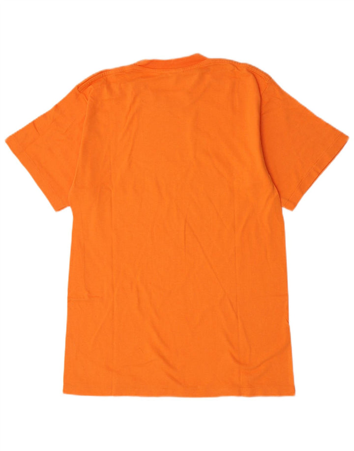 Champion Mens Graphic T-Shirt Top Medium Orange Cotton