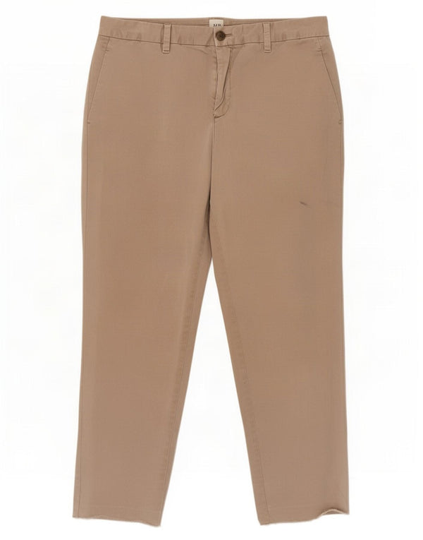 Gap Womens Girlfriend Crop Chino Trousers US 8 Medium W30 L25 Beige Cotton