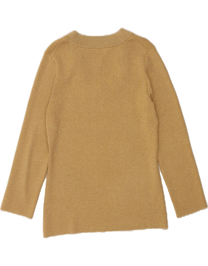 VINTAGE Womens Long Sleeve Blouse Top UK 14 Medium Gold Flecked Silk Vintage Vintage and Second-Hand Vintage from Messina Hembry 