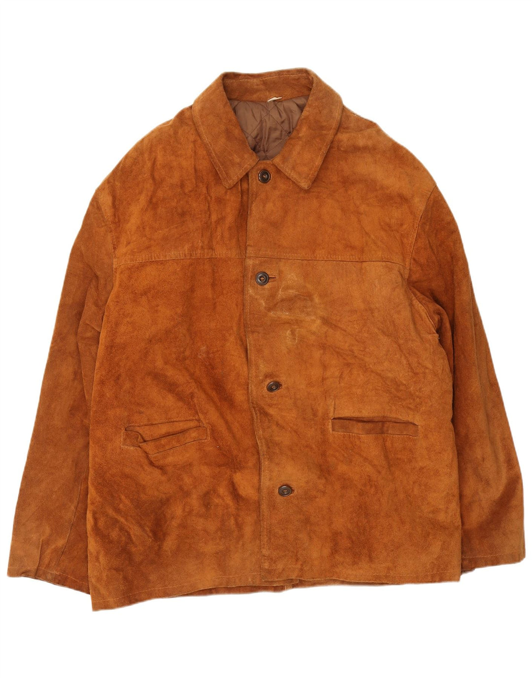 Vintage Womens Suede Jacket UK 44 2XL Brown