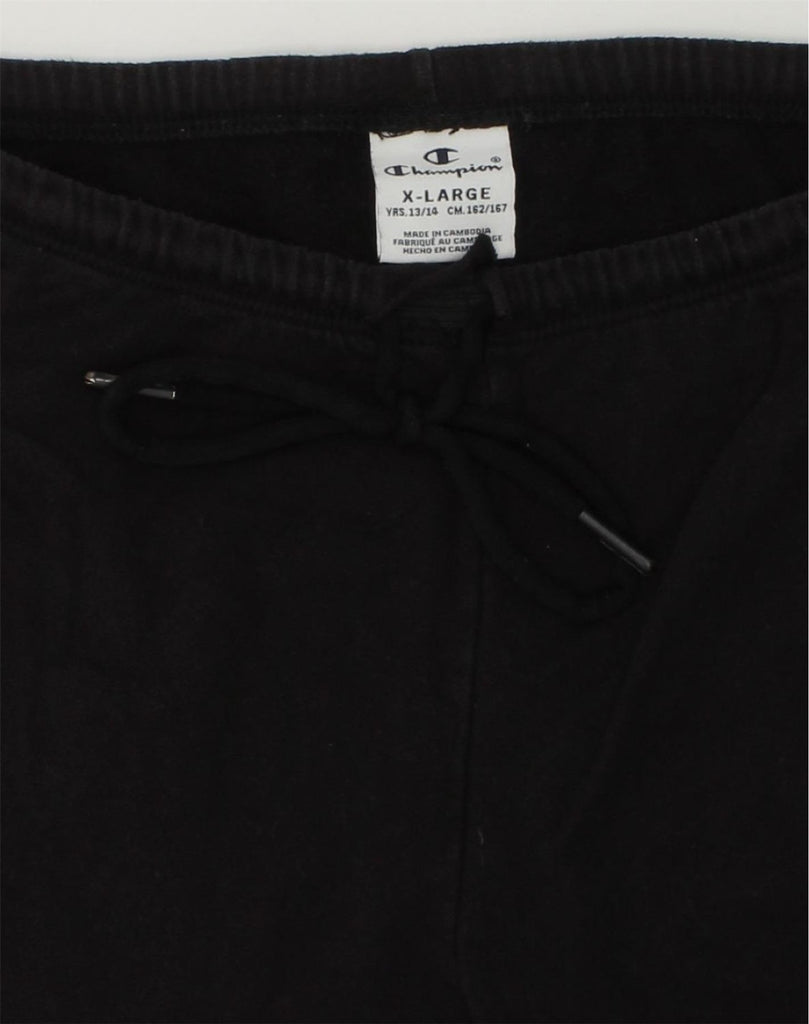 CHAMPION Girls Tracksuit Trousers 13-14 Years XL Black | Vintage Champion | Thrift | Second-Hand Champion | Used Clothing | Messina Hembry 