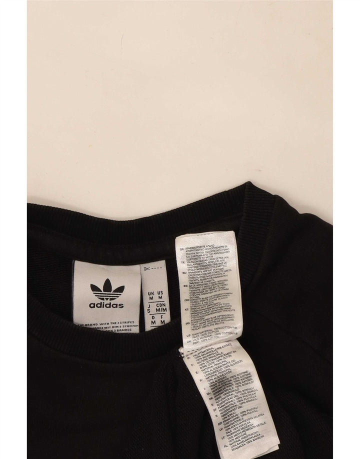 Adidas Mens Graphic Sweatshirt Jumper Medium Black Cotton