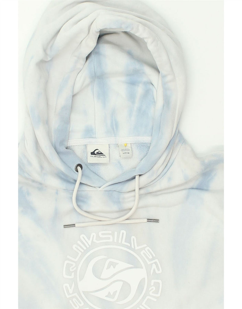 QUIKSILVER Mens Graphic Hoodie Jumper Small Blue Tie Dye Cotton | Vintage Quiksilver | Thrift | Second-Hand Quiksilver | Used Clothing | Messina Hembry 