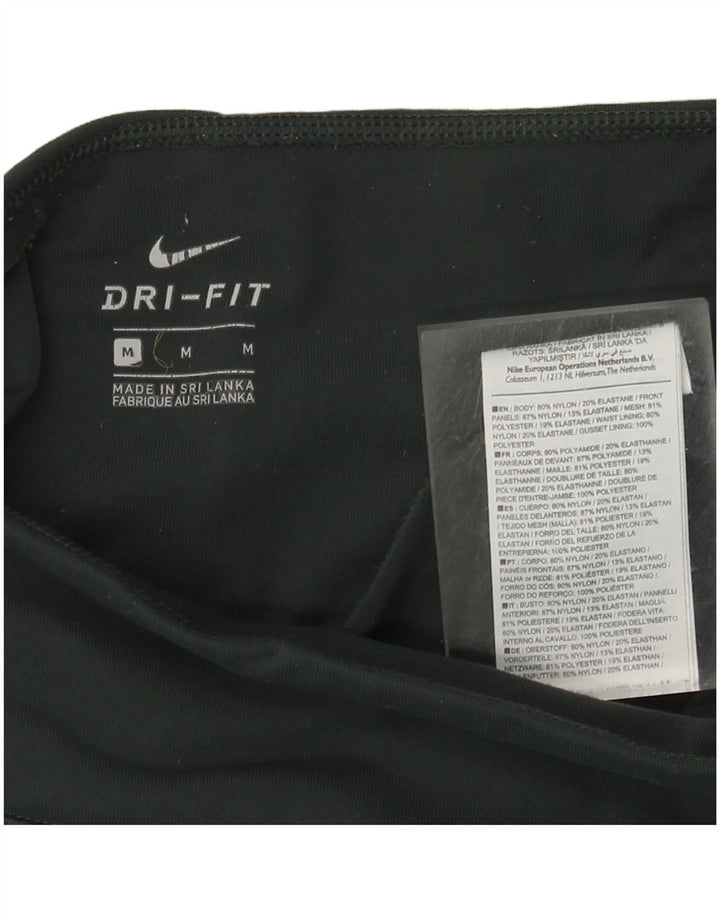 NIKE Womens Dri Fit Leggings UK 12 Medium Green Nylon