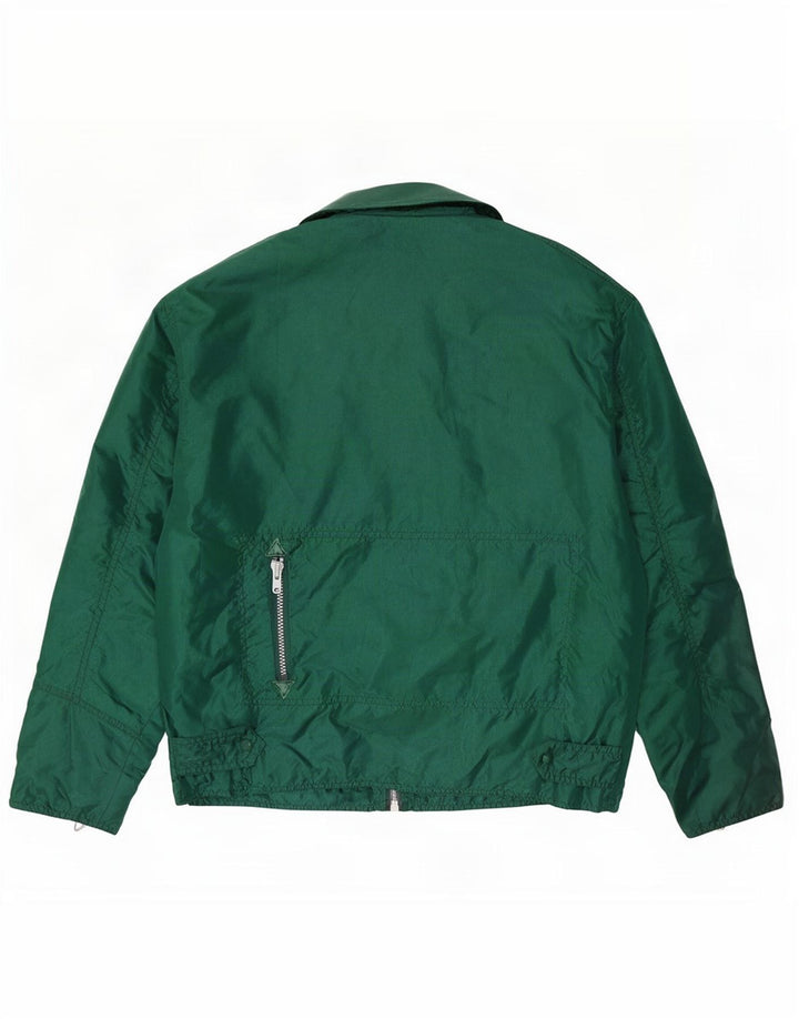 Vintage Mens Bomber Jacket UK 40 Large Green Nylon