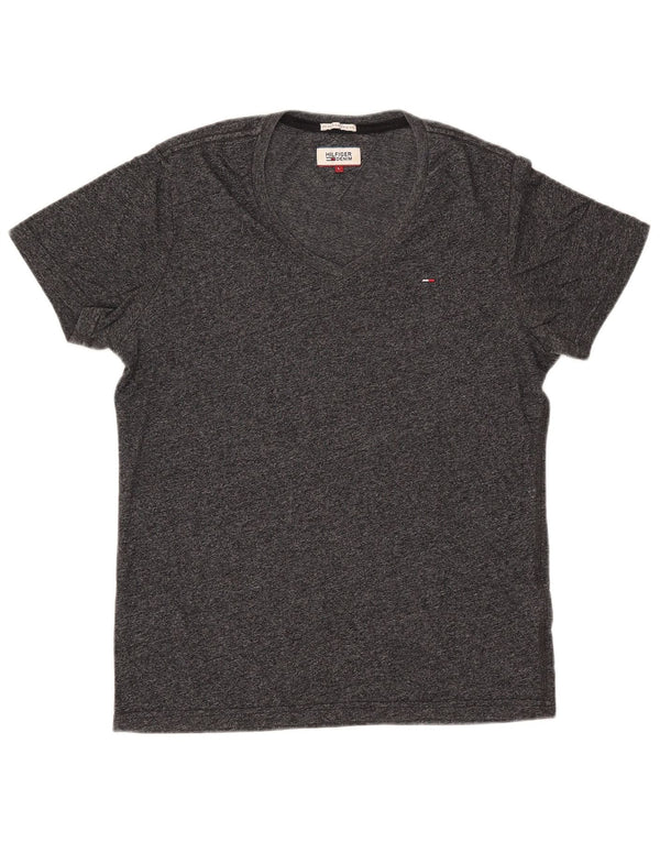 Tommy Hilfiger Mens T-Shirt Top Large Grey Flecked Cotton