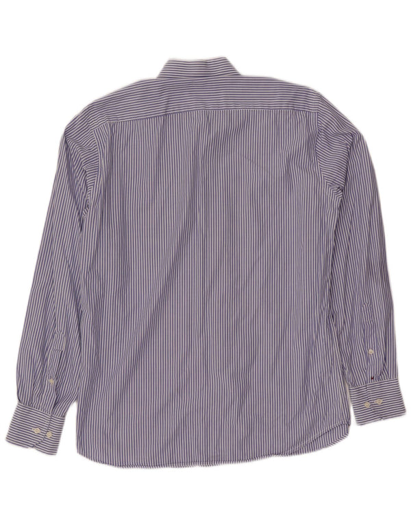 TOMMY HILFIGER Mens Shirt Size 14 1/2 37 Small Blue Pinstripe Cotton