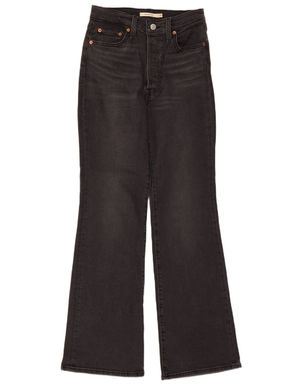 Levi's Womens Ribcage High Waist Bootcut Jeans W28 L31 Grey Cotton