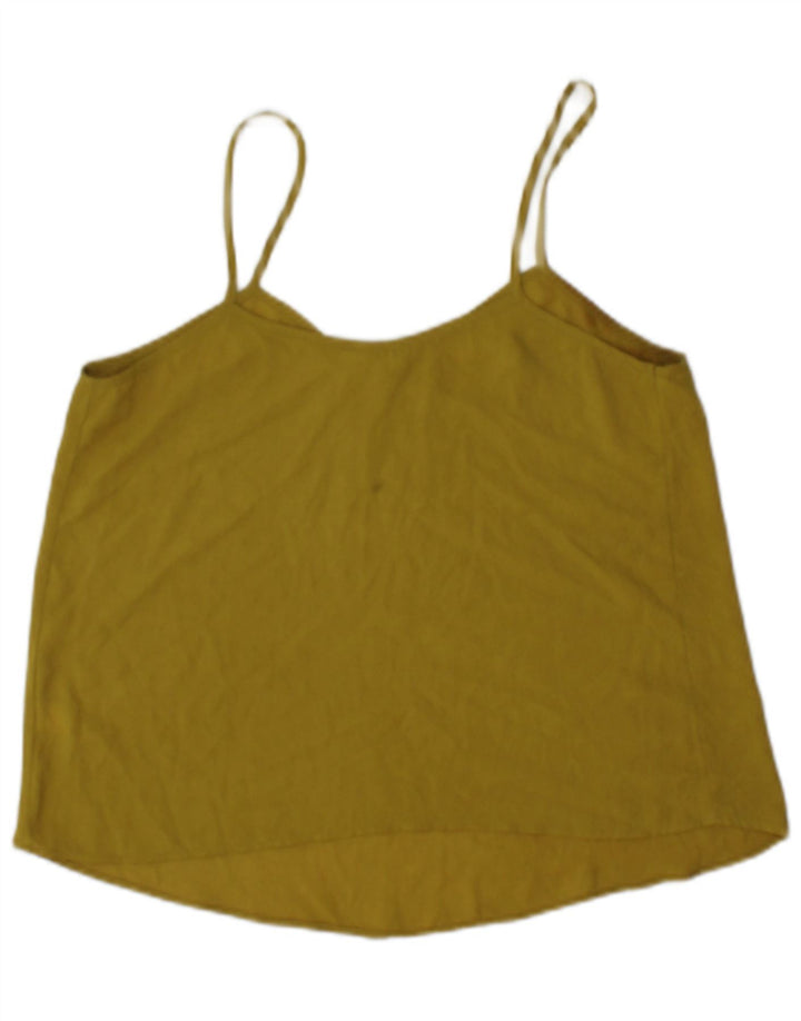 Topshop Womens Cami Top UK 10 Small  Yellow Polyester