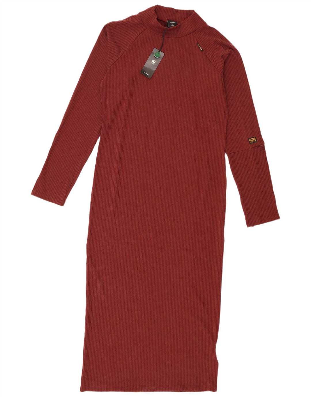 G-Star Womens Maxi Long Sleeve Jumper Dress UK 18 XL Burgundy Polyester