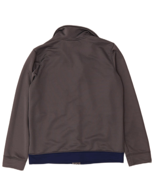 Nike Boys Tracksuit Top Jacket 12-13 Years Large Grey Colourblock Polyester
